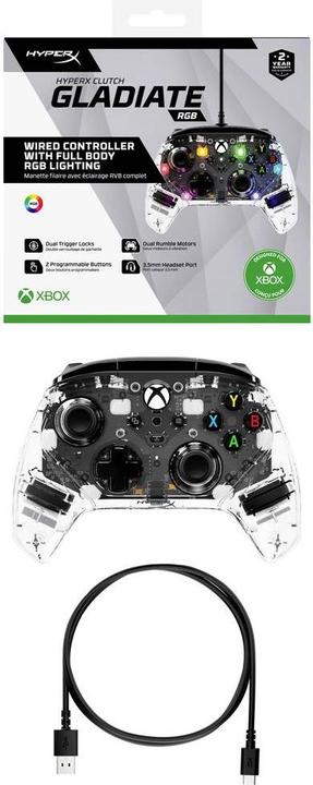 Actual product image HyperX Clutch - Wired Gaming RGB Controller - Xbox (Xbox Series X, Xbox One S, PC, Xbox Series S)