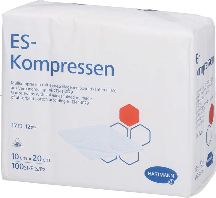 Image du produit Hartmann Compresses ES 10 cm x 20 cm / 12 plis / non stériles / 100 pcs.
