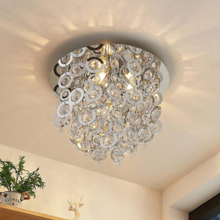 Image du produit Lindby Kisana plafonnier, chrome, Ø 40 cm (40 cm)