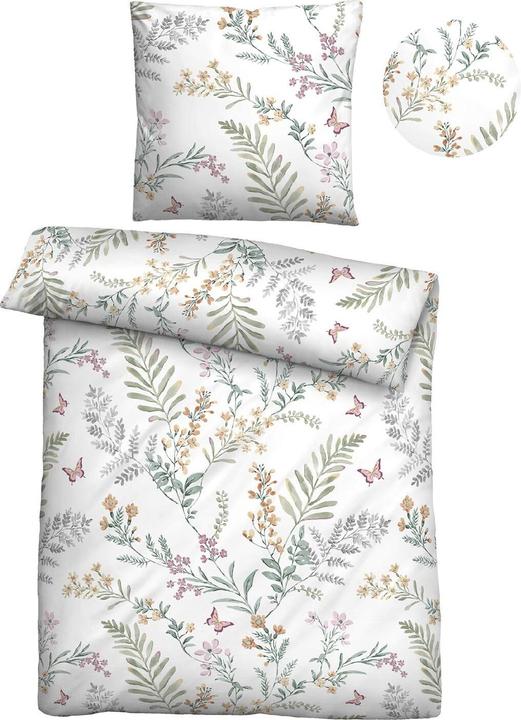 Actual product image Biberna Seersucker Bettwäsche 25208-426 pistaziengrün (Bedding set, 135x200 cm + 80x80 cm)