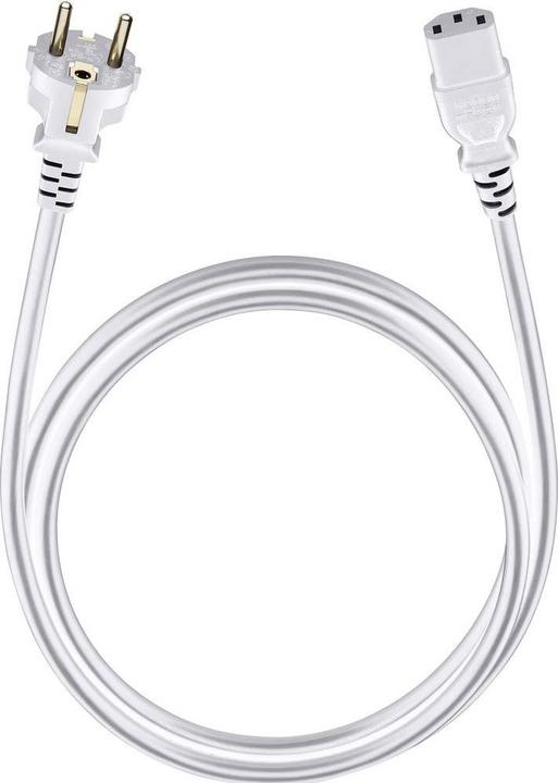 Oehlbach Powercord C13/150 - 1.5m câble d'alimentation Schuko > prise d'appareil froid. blanc (1.50 m)