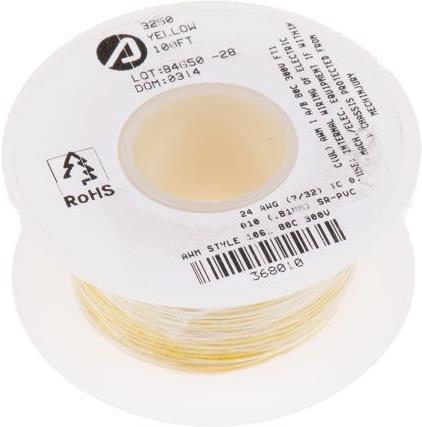 Immagine prodotto AlphaWire Yel UL1061 hook-up equipment wire,24awg (30.50 m)