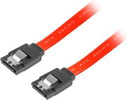 Actual product image Lanberg CA-SASA-14CC-0030-R, 0.3 m, SATA III, SATA 7-pin, SATA 7-pin, Female/Female, Red