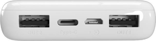 Actual product image Puro Baltas Fast Charger 10000 mAh 2 x USB-A + 1 x USB-C balta (10000 mAh, 10 W)