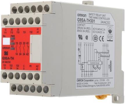Actual product image Omron Industrial Automation Two hand control relay,3PST-NO,Type IIIc