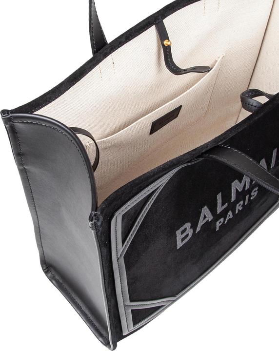 Produktbild Balmain b-army medium suede shopper bag with logo color black