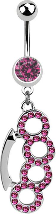 Immagine prodotto Star Piercing Banana argento con ciondolo in ottone nocche rosa (Acciaio chirurgico 316L, senza ottone)