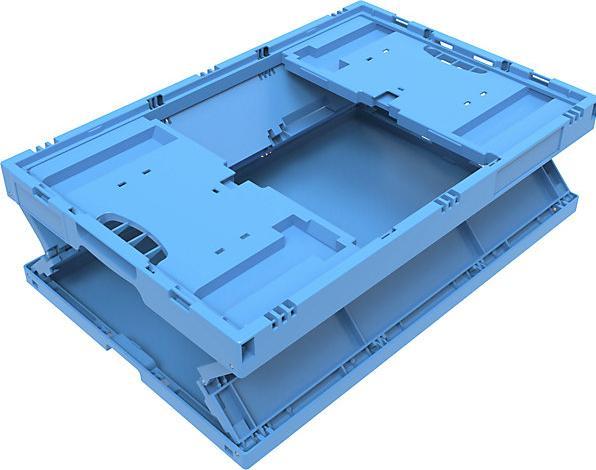 Image du produit Walther Bac pliant en polypropylène, capacité 44 l, sans couvercle, bleu, gerbable. (600 x 400 x 220 mm, 41.40 l)