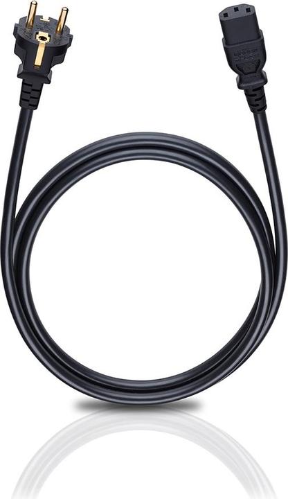 Oehlbach Powercord C13/300 - Câble d'alimentation de 3m Schuko > Connecteur d'alimentation froid noir (3 m)