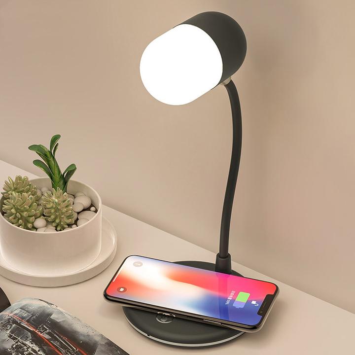 Image du produit PhoneLook Lampe de chevet 3 en 1 avec haut-parleur et recharge sans fil, lumière LED