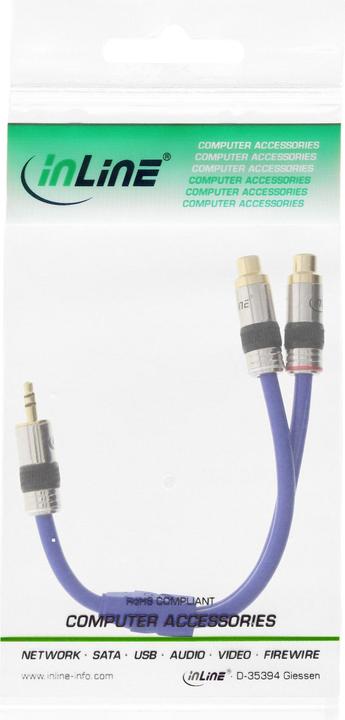 Actual product image InLine RCA/jack cable, 2x RCA to 3.5mm jack (0.25 m, Cinch, 3.5mm jack (AUX))