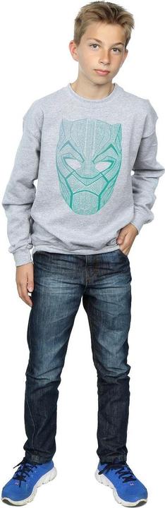 Actual product image Boys Black Panther Tribal Mask Sweatshirt (128)