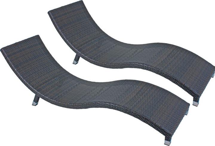 Produktbild Garden Pleasure Sonnenliegen Caracas braun Aluminium 2 St. (195 cm)