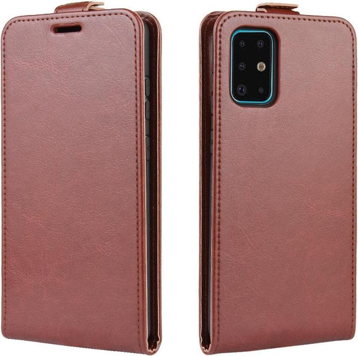Actual product image Cover-Discount Galaxy S20+ Plus - Classic Leather Flip Case Vertical Brown (Samsung Galaxy S20+)