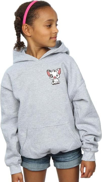 Actual product image Disney Girls Moana Pua The Pig Breast Print Hoodie (140, 146)