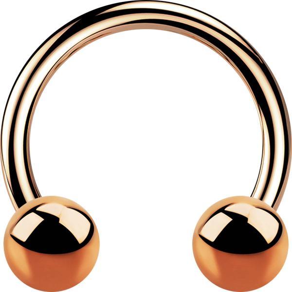 Star Piercing Micro Circular Barbell Innengewinde rosegold mit zwei Kugeln (Titan G23, ohne Messing)