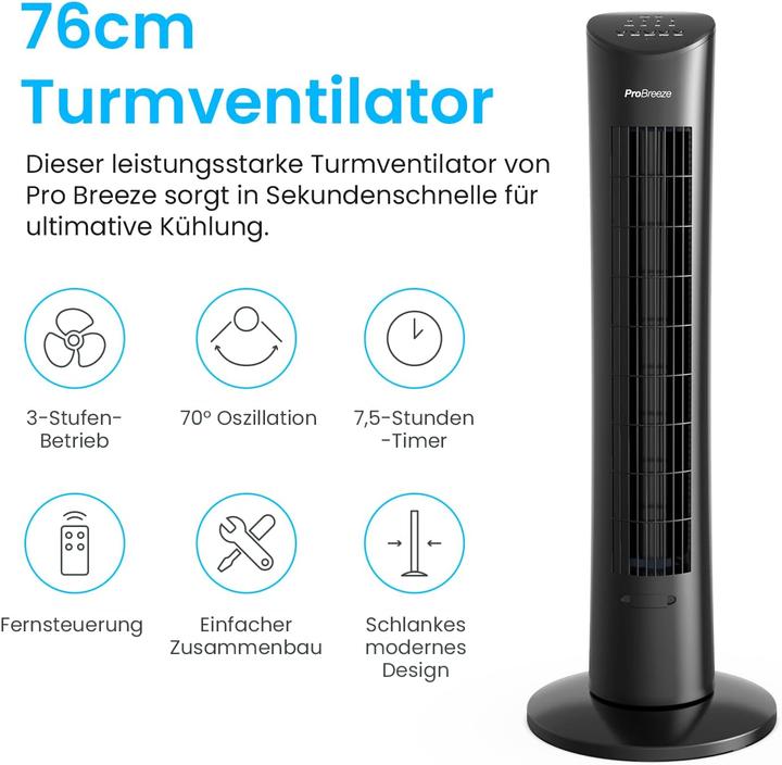 Immagine prodotto Breeze Ventilatore a torre oscillante (54 dB)