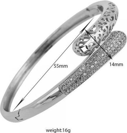 Produktbild Hermex LUXUS mit Platin veredelt Armreifen Armband Charms Zirkonia - Platin (Kupfer-Nickellegierung)