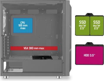 Immagine prodotto Spirit Of Gamer Boitier ATX-mATX 8920RA/GHOST 5 (ATX, mATX, Mini-ITX)