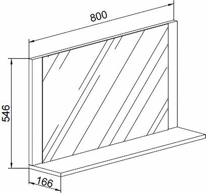 Immagine prodotto VCM Specchio da bagno Specchio da parete con mensola Lendas (80 x 17 cm)