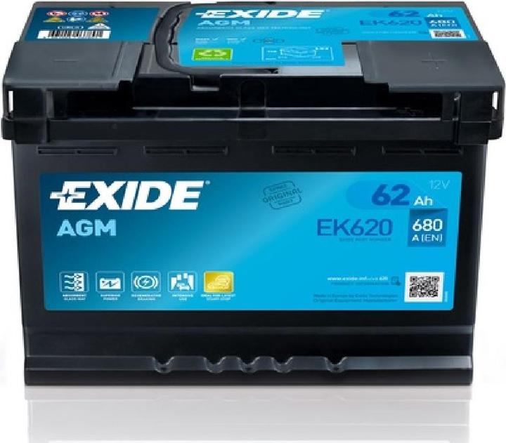 Exide EK620 (12 V, 62 Ah, 680 A)