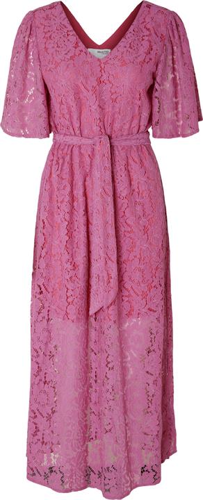 Selected Femme Geblümtes Spitzen Midikleid (L)
