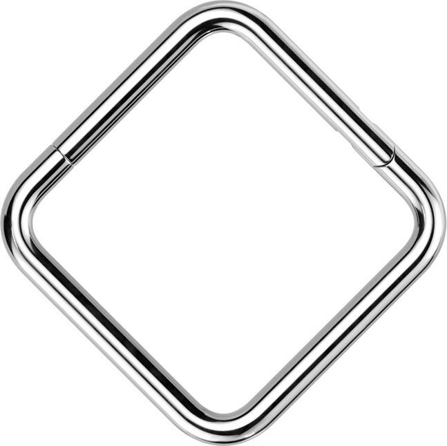 Star Piercing Micro Segmentring klappbar silber Quadrat (ohne Messing, Titan G23)