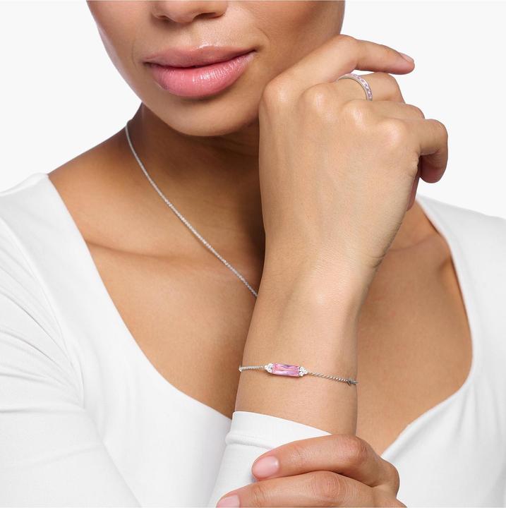 Immagine prodotto Thomas Sabo Bracciale con pietra rosa (19 cm, Argento 925)