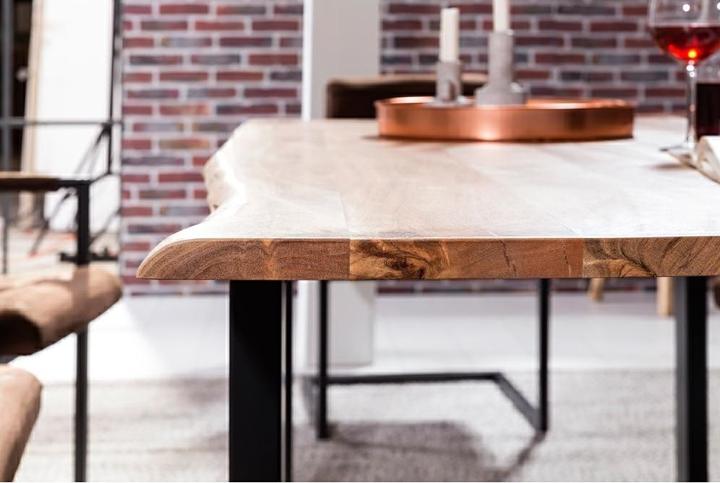 Image du produit SIT Möbel Table en bois massif Ux3.6 Acacia naturel antique noir antique (200 x 76 x 100 cm)