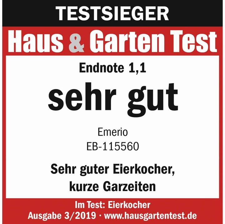 Nährwerte und Zutaten Emerio Eierkocher (EU-Stecker)