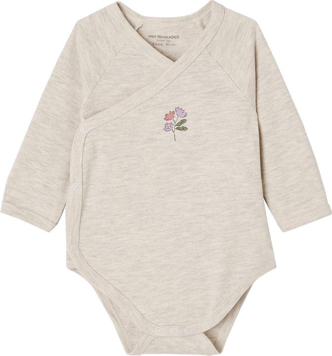 Image du produit Vertbaudet Bio-Kollektion: 3er-Pack Baby Langarmbodys, Blumen (68)