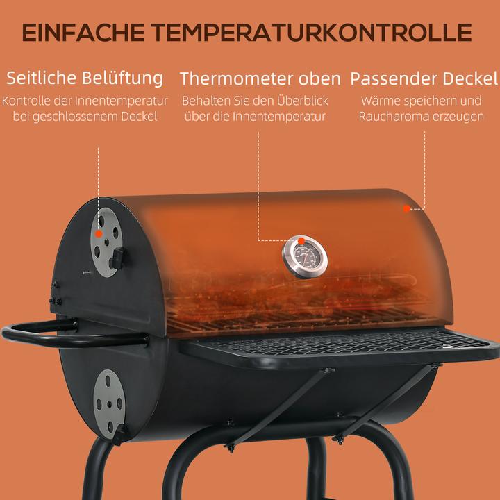 Immagine prodotto Outsunny Griglia per barbecue con coperchio e ripiani (35 cm)