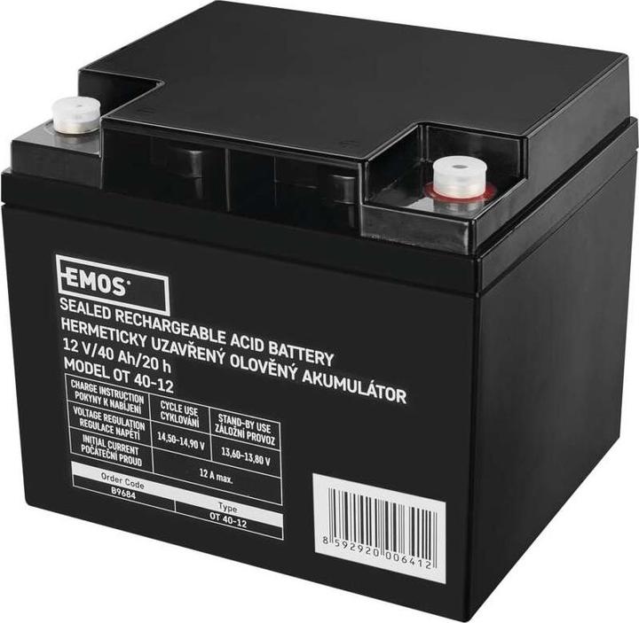 Produktbild Emos Wartungsfreier Blei-Akku 12 V/40 Ah M6 (1 Stk., Gerätespezifisch, 40000 mAh)