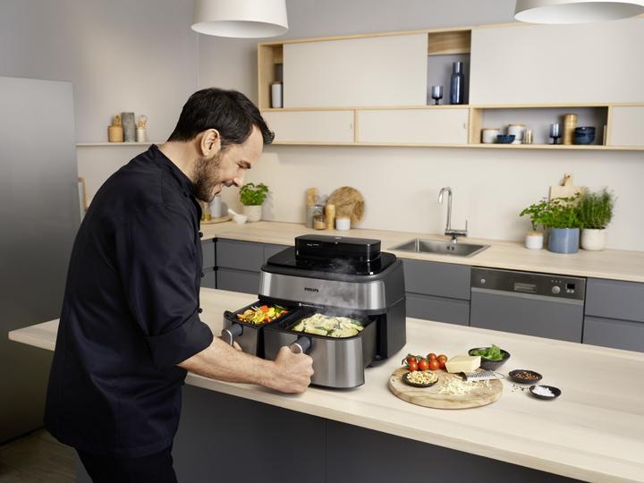 Produktbild Philips Steam Airfryer Dual Basket NA555/09