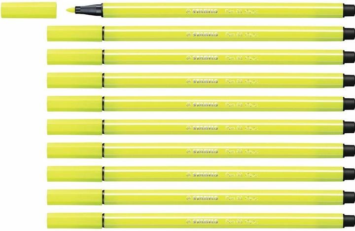 Label énergétique STABILO Stylo feutre premium - Pen 68 - pack de 10 - jaune fluo (Jaune fluo, 10 x)