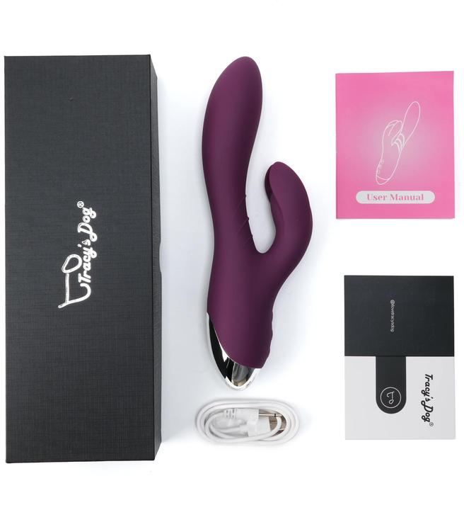 Actual product image Tracy's Dog Jade Rabbit Vibrator - Purple