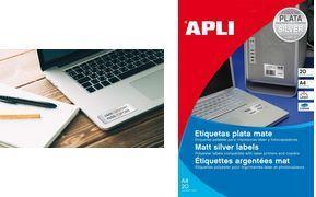 Image du produit Apli Étiquettes de plaque signalétique, 210 x 297 mm, argentées