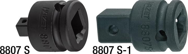 Produktbild HAZET Vergrösserungsstück 8807S-1 ∙ Vierkant10 mm (3/8 Zoll) ∙ Vierkant 12,5 mm (1/2 Zoll) ∙ 22 mm