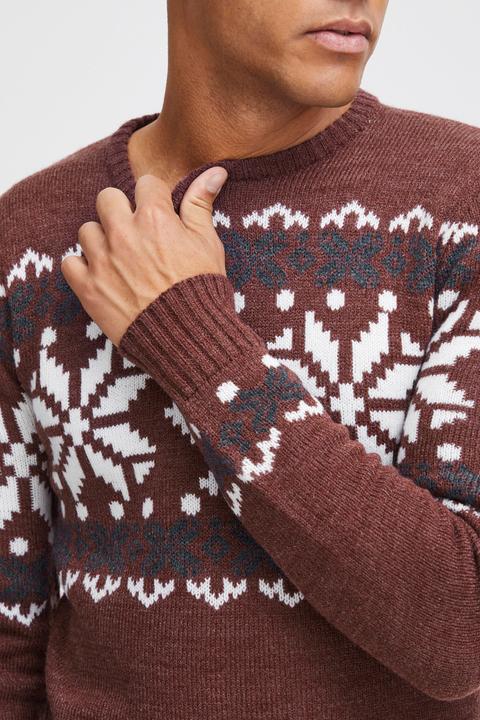 Image du produit Solid Norwig Pull En Grosse Maille Pull-Over Tricot Pour Homme Avec Encolure Rond (XL)