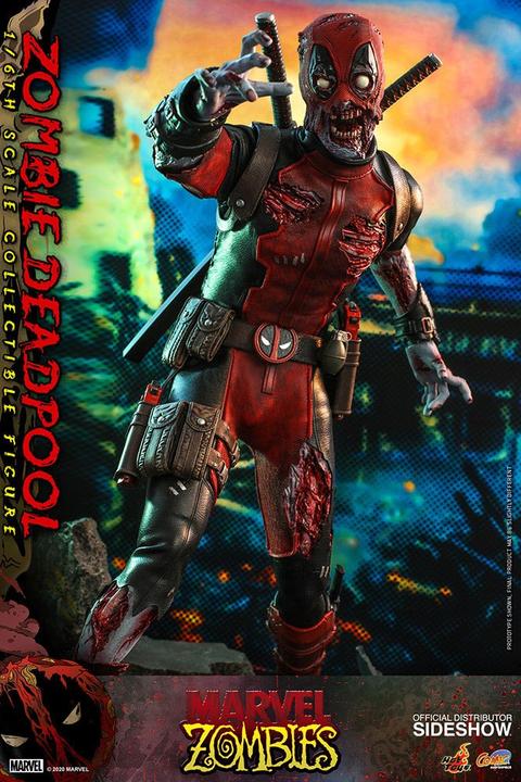 Actual product image Hot Toys Marvel Zombies "Zombie Deadpool" Comic Masterpiece Action Figure