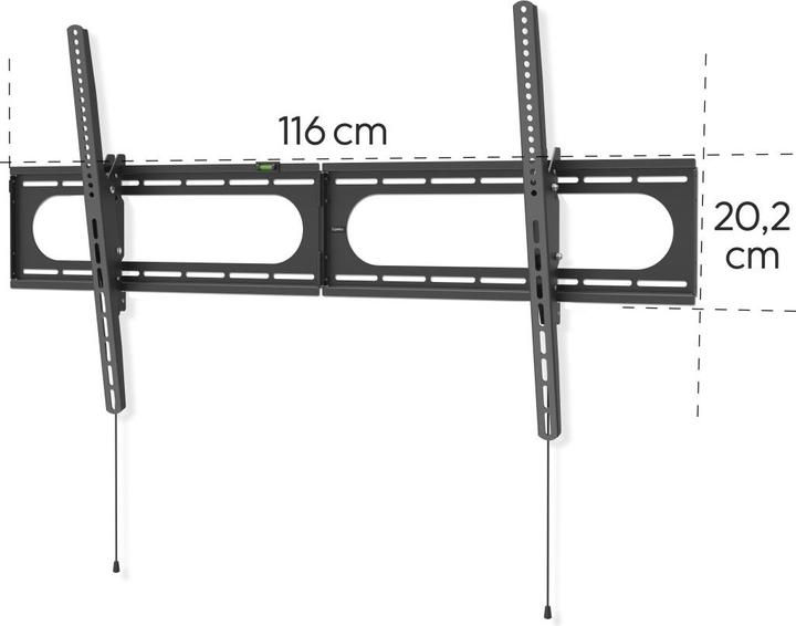 Image du produit Hama Support TV mural, inclinable, 305 cm (120") jusqu'à 100 kg, distance du mur 2,8 cm (Mur, 120", 100 kg)