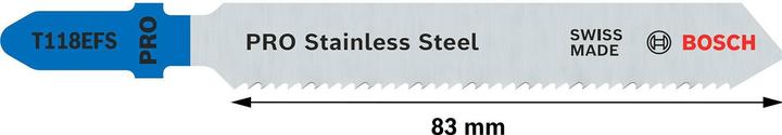 Produktbild Bosch Professional Zubehör PRO Stainless Steel T118EFS Stichsägeblatt, 83 mm, 5-tlg.