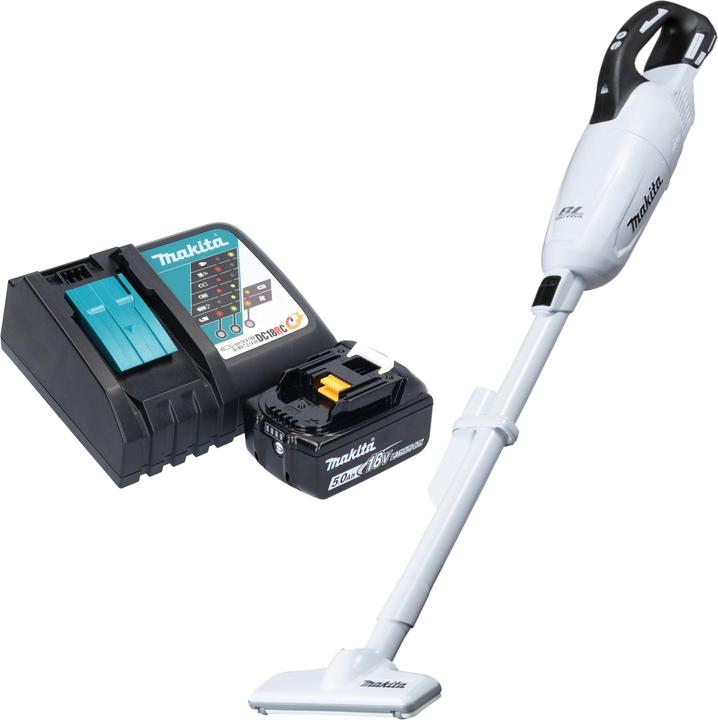 Produktbild Makita DCL 281 FRT1W Akku Staubsauger 18 V weiss Brushless + 1x Akku 5,0 Ah + Ladegerät