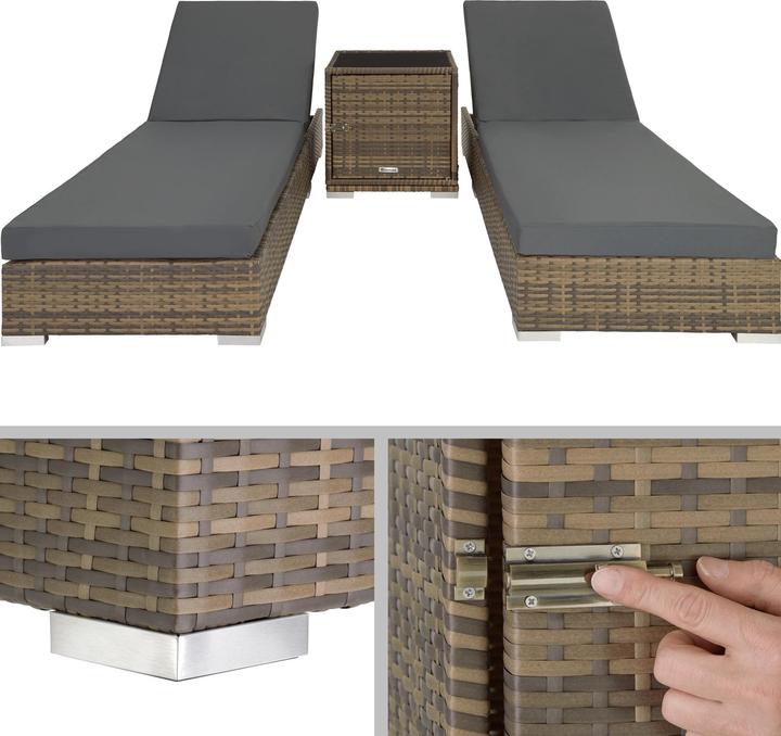 Produktbild tectake Sonnenliegen Rattan (184 cm)