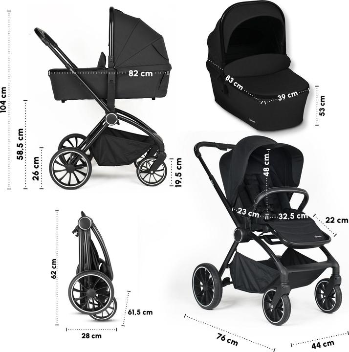 Produktbild BabyGo Harmony 3in1 Kombikinderwagen inkl. Babyschale