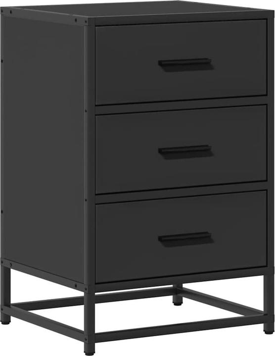 Produktbild VidaXL Nachttisch Schwarz 40x34,5x60 cm Holzwerkstoff und Metall Nachtschrank