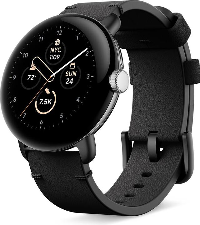 Image du produit Google Pixel watch Band - Obsidian Craft Leathe (Acier inoxydable, Cuir italien)