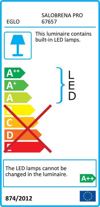 Energy Label EGLO LED Panel Salobrena Pro 620 x 620, 32W, 4000K UGR<19 (5600 lm)