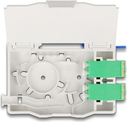 Produktbild Delock LWL Anschlussdose für Hutschiene mit Spleisshalter (Spleissbox)
