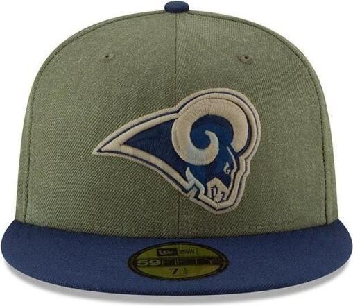 Produktbild New Era NFL - Los Angeles Rams - On Field 2018 Salute to Service 59Fifty Cap Oliv 7 3/8 (56)